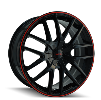 TOUREN 3260 16X18 4X108 ET 42 GLOSS BLACK WITH RED RING 3260-6720BR