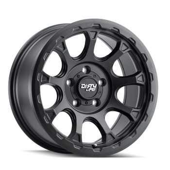 DIRTY LIFE DRIFTER 17X8.5 5X127 ET -6 MATTE BLACK W/SIMULATED RING 9307-7873MB